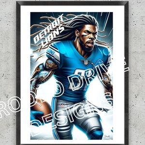 COPY - DETROIT LIONS 11X17 POSTER FOOTBALL TEAM POSTER LIONS  WALL ART NFL POST…